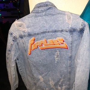 distressed jean jacket